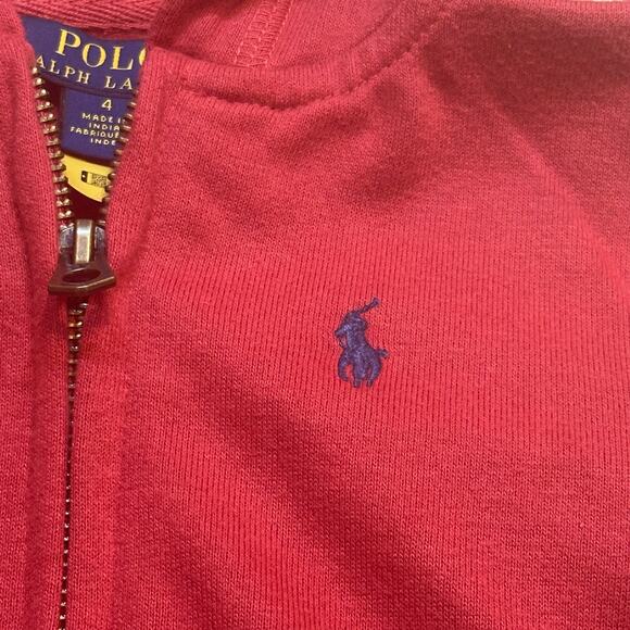 NEW Polo Ralph Lauren Classics II Red Hoodie sz 4 Full Zip Hoodie - Picture 5 of 7